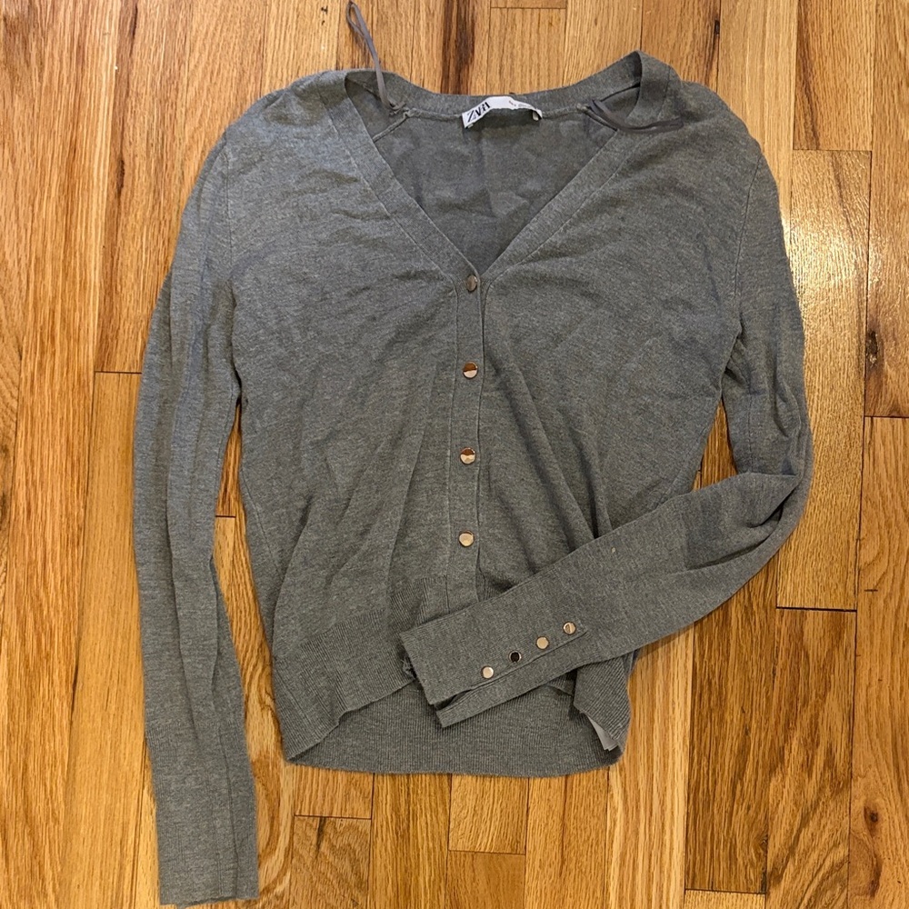 Zara Charcoal Button-Down Women's Shirt